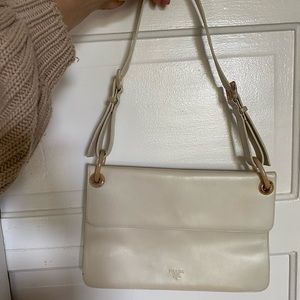 White vintage leather Prada shoulder bag
